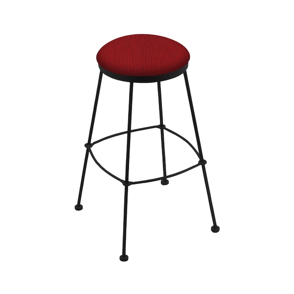 Holland Bar Stool Co 25" Stationary Counter Stool, Black Wrinkle, Graph Ruby Seat 303025BW016